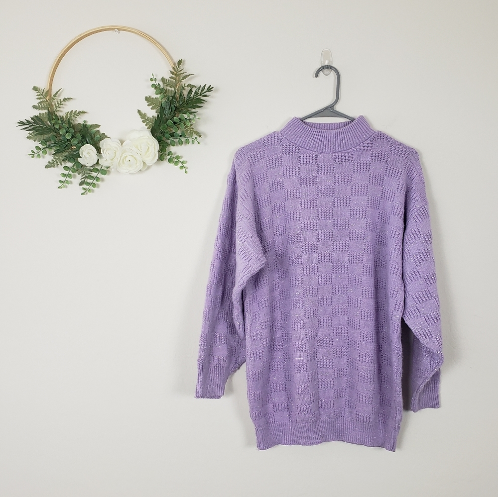 Vintage lavender high neck sweater size large